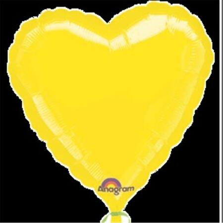 LOFTUS INTERNATIONAL 18 in. Metallic Yellow Heart HX Anagram Balloon, 2PK A8-0049